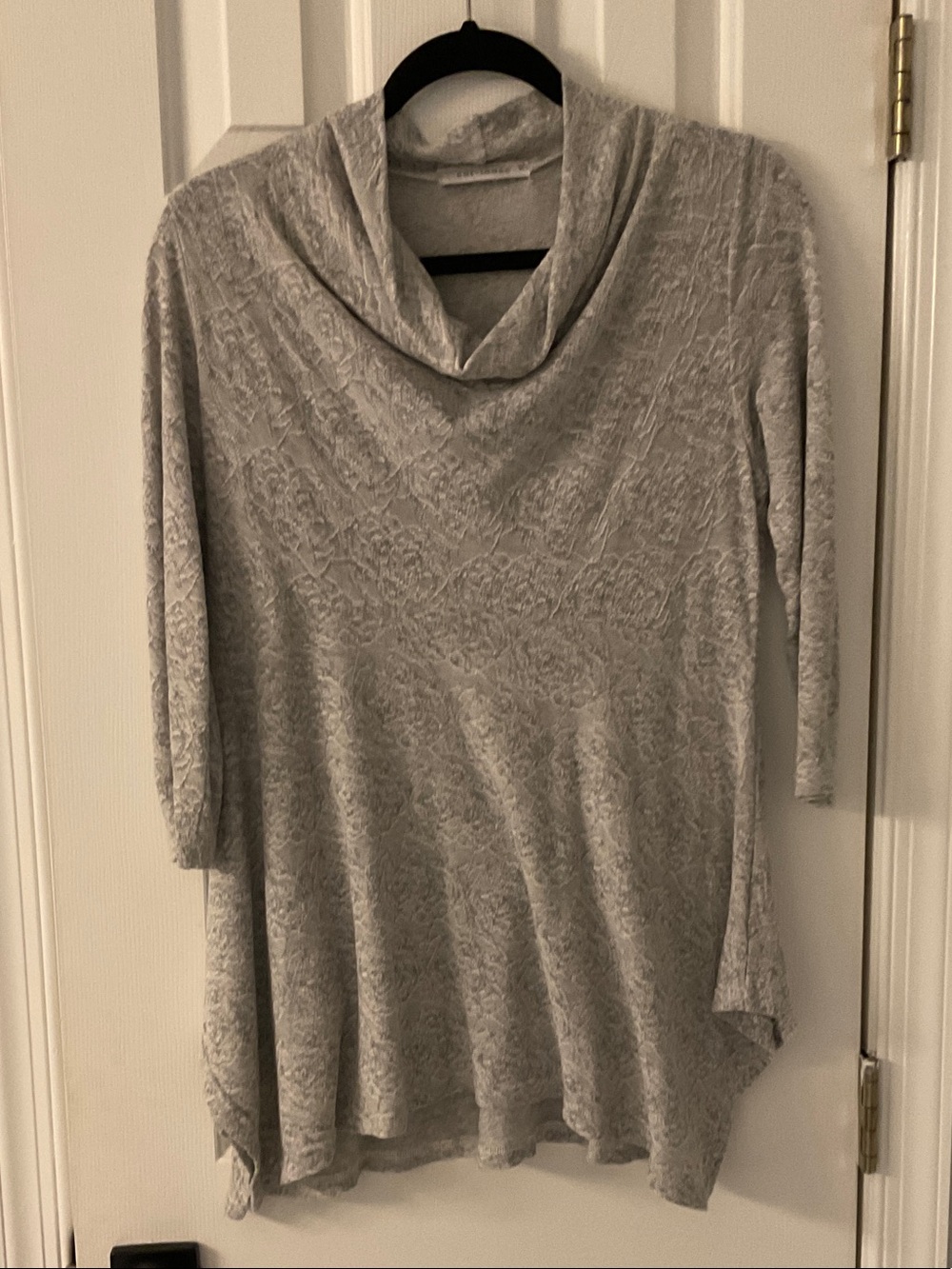 cut loose Light Gray Textured Cowl Neck Sweater